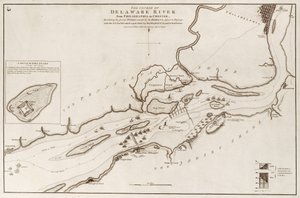 Delaware-joen kulku Philadelphiasta Chesteriin, Pohjois-Amerikka. tekijältä William Faden