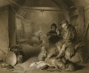 Highlanderin mökin sisätilat tekijältä William Finden
