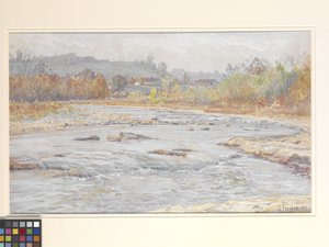 Whitewater Rapids (akvarelli luonnonvalkoiselle paperille)