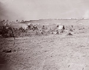 Kaukainen näkymä Fort Bradylle, n. 1865.