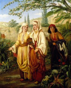 Lähi-idän puutarhassa. William Galen (1823-1909) maalaus. Öljy kankaalle. Yksityiskokoelma.