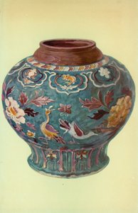 Jar, kiinalainen, varhainen Ming-dynastia (väri litho)