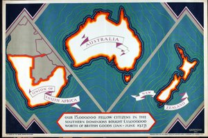 Etelä-Afrikan unioni, Australia, Uusi-Seelanti, sarjasta "Where Our Exports Go" tekijältä William Grimmond