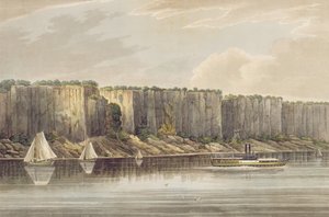 Palisades, Hudson River Portfolion nro 19, kaiverrus J. Hill, 1821-25