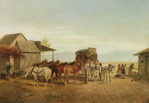 California Stagecoach Halt, 1875 tekijältä William Hahn