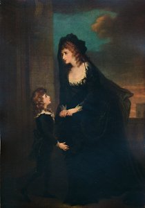 Rouva Siddons ja hänen poikansa Isabellan tragediassa, 1784, 1935 tekijältä William Hamilton