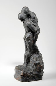 Maquette for The Kiss, n. 1916 (maalattu kipsi) (katso myös 440230) tekijältä William Hamo Thornycroft