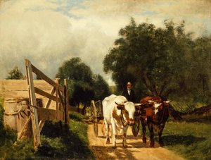 Härkäkärry (öljy kankaalle)