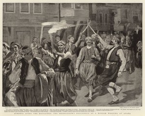 Armenia joukkomurhien jälkeen, sulhanen kulkue muslimien häissä Adanassa tekijältä William Hatherell