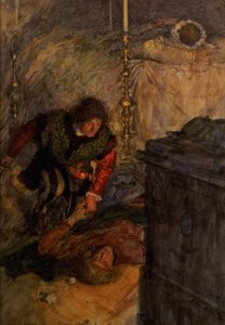 Romeo ja Julia, näytös V kohtaus 4 (akvarelli paperille) tekijältä William Hatherell