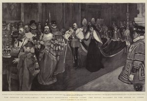Parlamentin avajaiset, Kuninkaan kulkue kulkee Royal Gallerya pitkin House of Lordsille