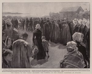 Ledan tapauksen jatko, ranskalaisen kalastajan hautajaiset Etaplesissa tekijältä William Hatherell