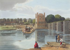Datchet Ferry, lähellä Windsoria, kaivertanut Robert Havell Nuorempi (1793-1878), julkaistu 1818 (akvatinta) tekijältä William Havell