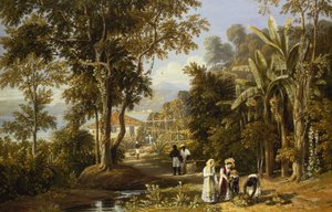 Puutarhakuva Braganzan rannalla, Rio de Janeiro, 1827.
