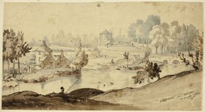 Glasnevin Near Dublin (etusivu); luonnos miehen puvusta (kääntöpuoli). tekijältä William Heath