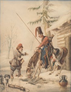 Venäläiset kasakat venevajassa Donin rannalla tekijältä William Heath