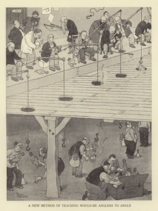 Uusi tapa opettaa mahdollisia kalastajia onkimaan tekijältä William Heath Robinson