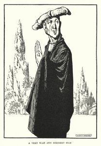 Erittäin viisas ja huomaamaton mies (litho) tekijältä William Heath Robinson