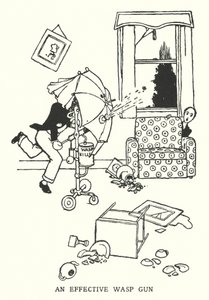 Tehokas ampiaisase (litho) tekijältä William Heath Robinson
