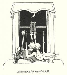 Tähtitiede naimisissa oleville ihmisille (litho) tekijältä William Heath Robinson