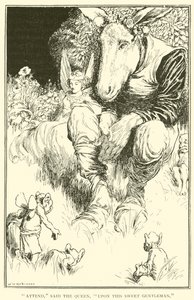 Osallistukaa, sanoi kuningatar, tämän suloisen herrasmiehen luona tekijältä William Heath Robinson
