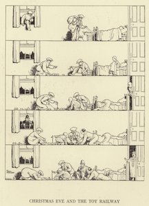 Jouluaatto ja lelurautatie tekijältä William Heath Robinson