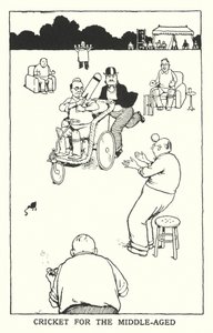 Kriketti keski-ikäisille (litho) tekijältä William Heath Robinson