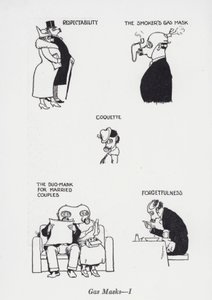 Kaasunaamarit - I (litho) tekijältä William Heath Robinson