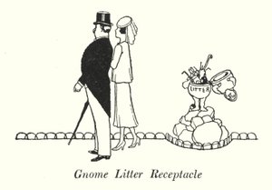 Gnome-hiekkaastia (litho) tekijältä William Heath Robinson