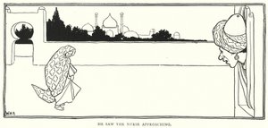 Hän näki hoitajan lähestyvän (kaiverrus) tekijältä William Heath Robinson