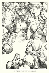 Hän lankesi ekstaasiaan (litho) tekijältä William Heath Robinson