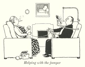 Apua jumpperin kanssa (litho) tekijältä William Heath Robinson