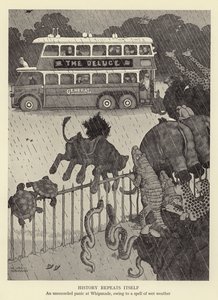 Historia toistaa itseään, kirjaamaton paniikki Whipsnadessa kostean sään vuoksi tekijältä William Heath Robinson