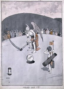 "Holed Out", kuvitus elokuvasta "The Bystander" tekijältä William Heath Robinson
