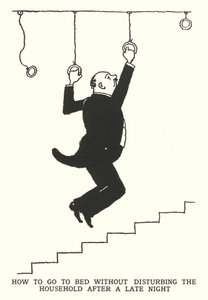 Kuinka mennä nukkumaan kotitaloutta häiritsemättä myöhäisen yön jälkeen (litho) tekijältä William Heath Robinson