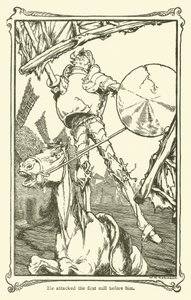 Kuvitus Don Quijotelle (litho) tekijältä William Heath Robinson