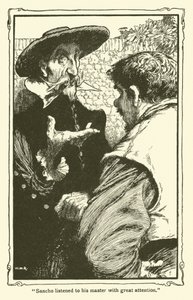 Kuvitus Don Quijotelle (litho) tekijältä William Heath Robinson
