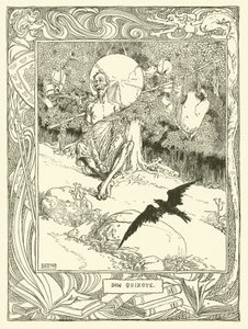 Kuvitus Don Quijotelle (litho) tekijältä William Heath Robinson