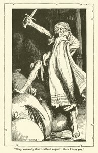 Kuvitus Don Quijotelle (litho) tekijältä William Heath Robinson