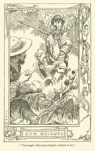 Kuvitus Don Quijotelle (litho) tekijältä William Heath Robinson