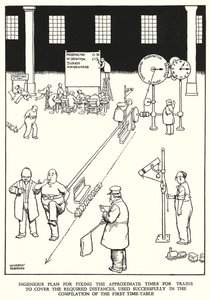 Kuvitus Railway Ribaldrylle, W Heath Robinson (litho) tekijältä William Heath Robinson