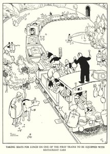 Kuvitus Railway Ribaldrylle, W Heath Robinson (litho) tekijältä William Heath Robinson