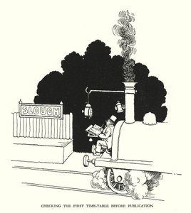 Kuvitus Railway Ribaldrylle, W Heath Robinson (litho) tekijältä William Heath Robinson