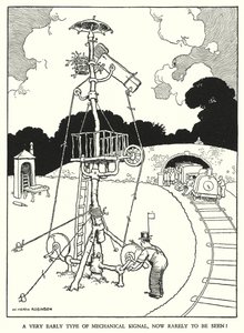 Kuvitus Railway Ribaldrylle, W Heath Robinson (litho) tekijältä William Heath Robinson
