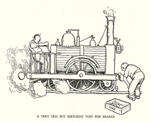 Kuvitus Railway Ribaldrylle, W Heath Robinson (litho) tekijältä William Heath Robinson