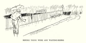 Kuvitus Railway Ribaldrylle, W Heath Robinson (litho) tekijältä William Heath Robinson