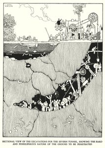Kuvitus Railway Ribaldrylle, W Heath Robinson (litho) tekijältä William Heath Robinson