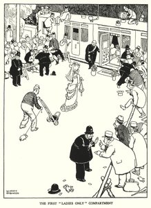 Kuvitus Railway Ribaldrylle, W Heath Robinson (litho) tekijältä William Heath Robinson