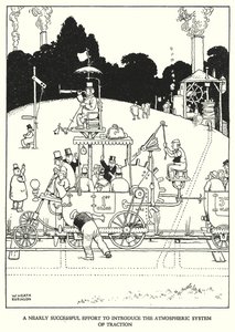 Kuvitus Railway Ribaldrylle, W Heath Robinson (litho) tekijältä William Heath Robinson