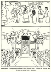 Kuvitus Railway Ribaldrylle, W Heath Robinson (litho) tekijältä William Heath Robinson